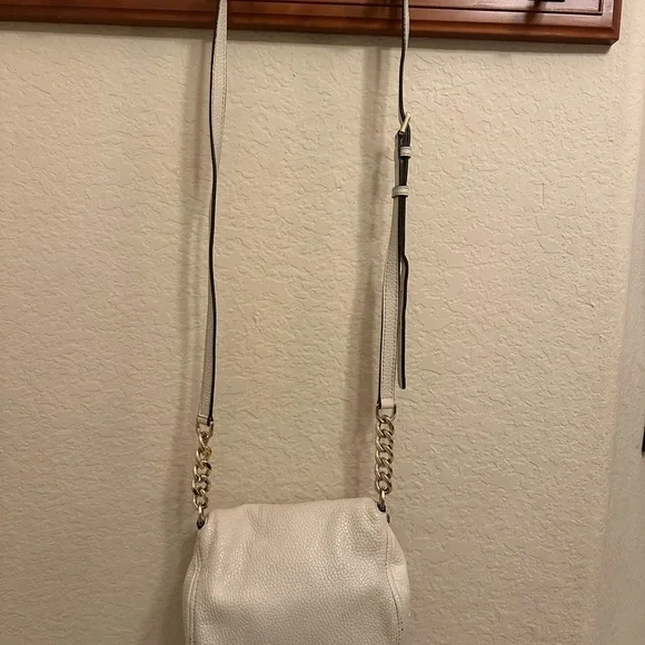 Michael Kors Bedford Flap Crossbody Bag – Ecru Pebbled Leather NWT - Picture 9 of 15